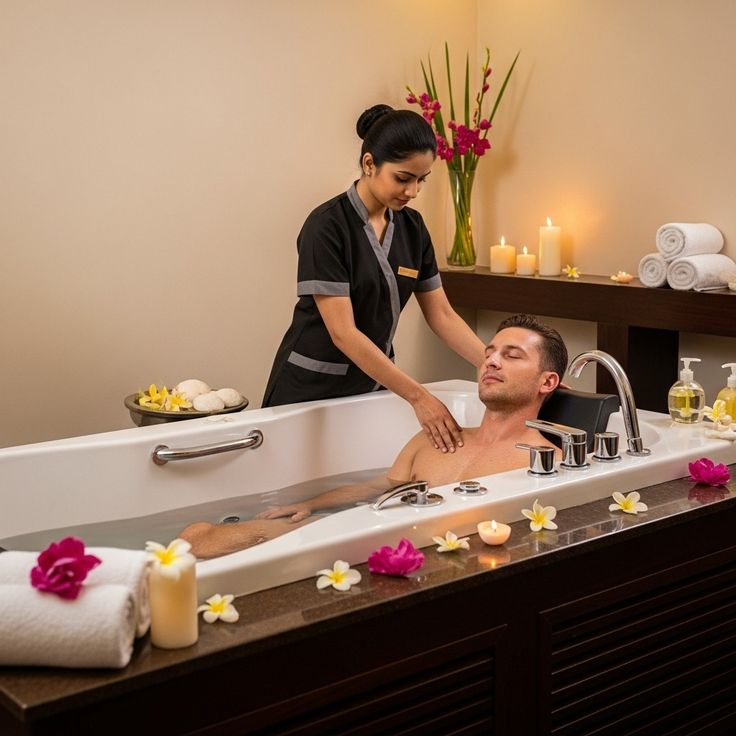 4 Hands Massage with Jacuzzi Bath